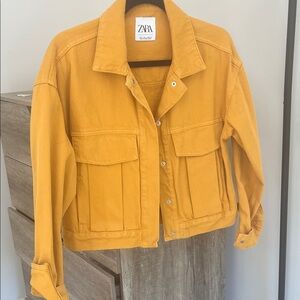 Zara Women's Yellow Jean Jacket